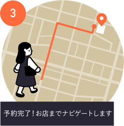 予約完了!お店までナビゲートします
